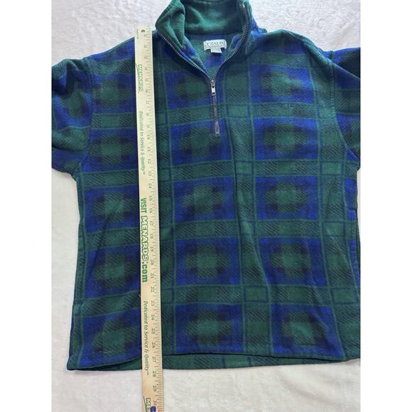 Vintage IZOD Jacket Tartan Plaid Fleece 1/4 Zip Pullover Mens Medium Made in USA - Picture 6 of 9